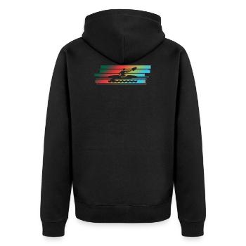 Tee-shirt cadeau canoë kayak - Veste à capuche bio Premium Unisexe - noir - Dos - Nico (187cm)