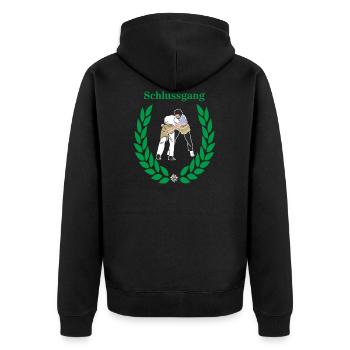 Schwinger final round - Unisex Premium Organic Zip Hoodie - black - Back - Nico (187cm)