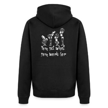Bodybuilding Saying T-Shirts Motivation Fitness - Unisex Premium Organic Zip Hoodie - black - Back - Nico (187cm)