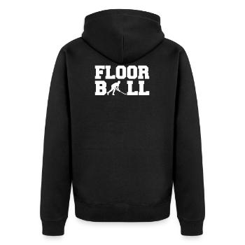 I Love Floorball cadeau hockey en salle hockey de terrain - Veste à capuche bio Premium Unisexe - noir - Dos - Nico (187cm)