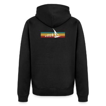 Windsurfing Geschenk Windsurfer T-Shirt Evolution - Unisex Premium Bio Zip Hoodie - Schwarz - Hinten - Nico (187cm)