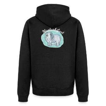 Masturbifant Geschenk Sex Lustig - Unisex Premium Bio Zip Hoodie - Schwarz - Hinten - Nico (187cm)