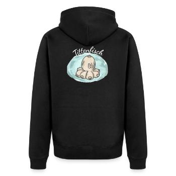 Tittenfisch Geschenk Sex Lustig Brüste Tintenfisch - Unisex Premium Bio Zip Hoodie - Schwarz - Hinten - Nico (187cm)