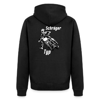 Schraeger type motorcycle - Unisex Premium Organic Zip Hoodie - black - Back - Nico (187cm)