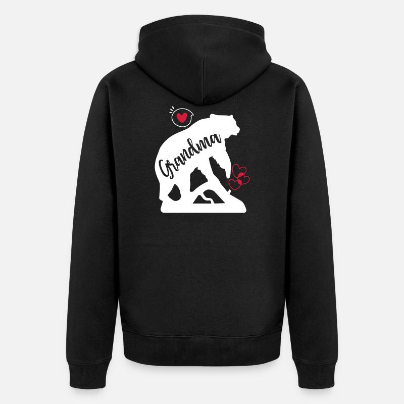 Grand-maman ours - Veste à capuche bio Premium Unisexe - noir