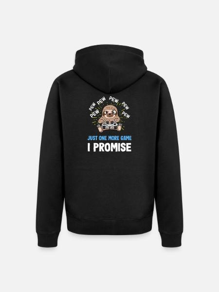 Gamer Sloth Gaming design - Premium økologisk unisex-hættejakke - sort