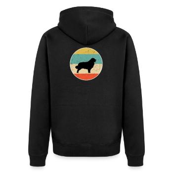 Leonberger Hundegeschenkentwurf - Unisex Premium Bio Zip Hoodie - Schwarz - Hinten - Nico (187cm)