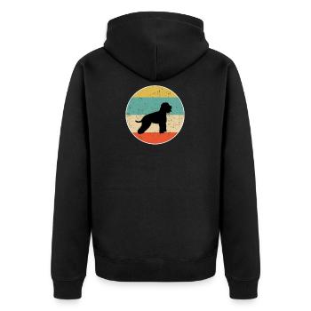Lagotto Romagnolo Hundegeschenkentwurf - Unisex Premium Bio Zip Hoodie - Schwarz - Hinten - Nico (187cm)