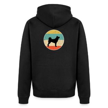 Karelischer Bärn-Hundegeschenkentwurf - Unisex Premium Bio Zip Hoodie - Schwarz - Hinten - Nico (187cm)