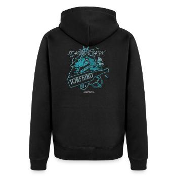 Whisky Nerd T-Shirt Design Torfkind - Unisex Premium Bio Zip Hoodie - Schwarz - Hinten - Nico (187cm)