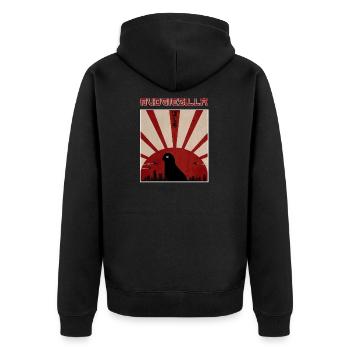 Wellensittich Wellensittich Wellensittich Design - Unisex Premium Bio Zip Hoodie - Schwarz - Hinten - Nico (187cm)