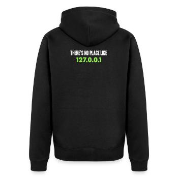 Sysadmin Day Design Geschenk - Unisex Premium Bio Zip Hoodie - Schwarz - Hinten - Nico (187cm)
