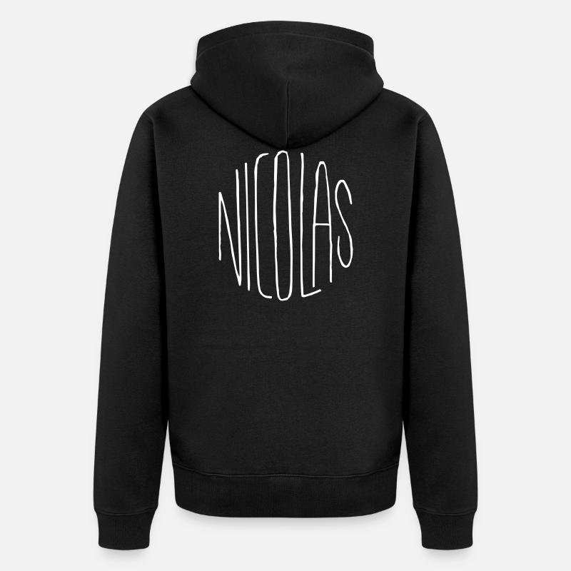 Nicolas Geschenk - Unisex Premium Bio Zip Hoodie - Schwarz