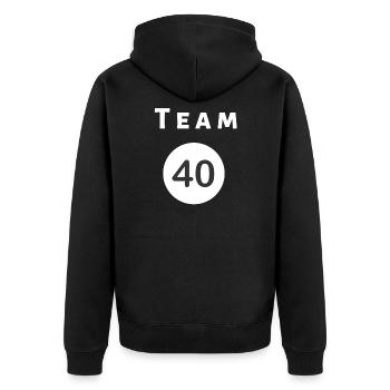je suis 40 anniversaire cadeau 40 anniversaire - Veste à capuche bio Premium Unisexe - noir - Dos - Nico (187cm)