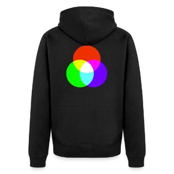 Additive color mixing - Unisex Premium Organic Zip Hoodie - black - Back - Nico (187cm)