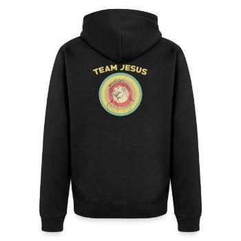 Team Jesus t-shirt cadeau vintage retro - Veste à capuche bio Premium Unisexe - noir - Dos - Nico (187cm)
