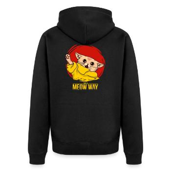 c’est miaulement - Veste à capuche bio Premium Unisexe - noir - Dos - Nico (187cm)