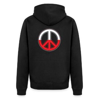 Signe de la paix drapeau Pologne chemise drapeau polonais - Veste à capuche bio Premium Unisexe - noir - Dos - Nico (187cm)