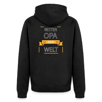 Bester Opa - Unisex Premium Bio Zip Hoodie - Schwarz - Hinten - Nico (187cm)