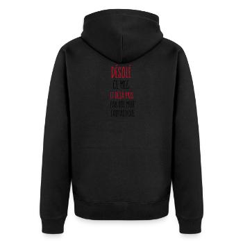 désolé ce mec déjà pris par une meuf fantastique - Veste à capuche bio Premium Unisexe - noir - Dos - Nico (187cm)