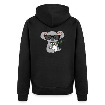 Koala avec des lunettes - Veste à capuche bio Premium Unisexe - noir - Dos - Nico (187cm)