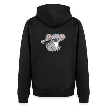 Koala avec bébé et lunettes - Veste à capuche bio Premium Unisexe - noir - Dos - Nico (187cm)