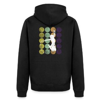 Vintage retro jump rope jumping rope - Unisex Premium Organic Zip Hoodie - black - Back - Nico (187cm)