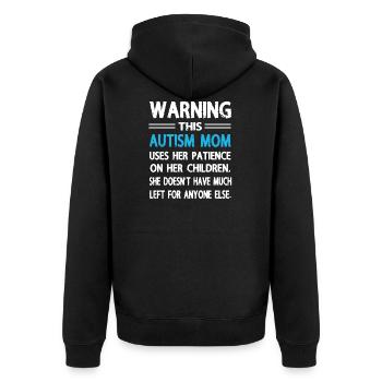 Chemise maman autisme - Veste à capuche bio Premium Unisexe - noir - Dos - Nico (187cm)
