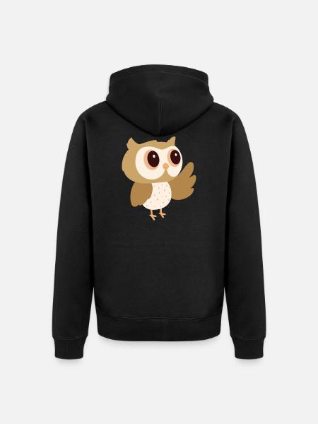 Chouette douce - Veste à capuche bio Premium Unisexe - noir