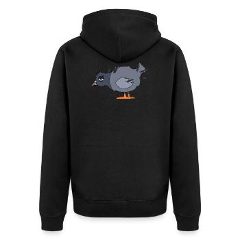 Pigeon fatigué - Veste à capuche bio Premium Unisexe - noir - Dos - Nico (187cm)