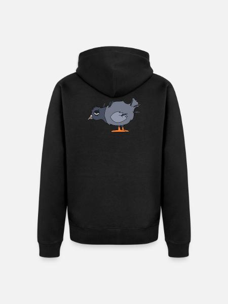 Müde Taube - Unisex Premium Bio Zip Hoodie - Schwarz