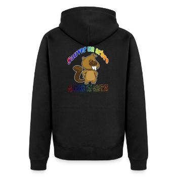 Pour sauver un arbre - mangez un castor - Veste à capuche bio Premium Unisexe - noir - Dos - Nico (187cm)