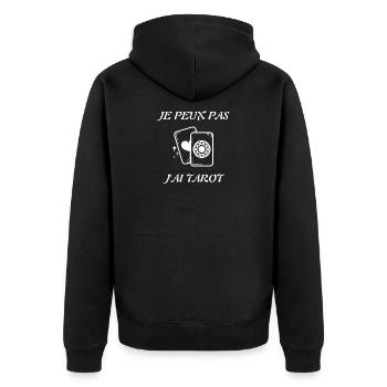 je peux pas j'ai tarot jeu de cartes t-shirt - Veste à capuche bio Premium Unisexe - noir - Dos - Nico (187cm)