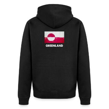 Conception de drapeau du Groenland | Conception du Groenland - Veste à capuche bio Premium Unisexe - noir - Dos - Nico (187cm)