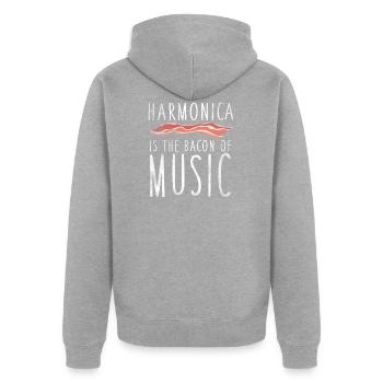 Harmonica Is The Bacon Of Music Harmonica - Unisex Premium Organic Zip Hoodie - heather grey - Back - Nico (187cm)
