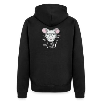 Lab Rat Science Scientist Laboratory Technician - Unisex Premium Organic Zip Hoodie - black - Back - Nico (187cm)