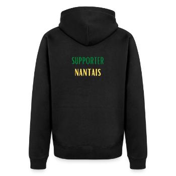 t-shirt nantes football supporter nantais cadeau - Veste à capuche bio Premium Unisexe - noir - Dos - Nico (187cm)