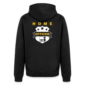 Home office - Unisex Premium Organic Zip Hoodie - black - Back - Nico (187cm)