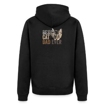 Meilleur chat papa jamais vintage chat papa père cadeau - Veste à capuche bio Premium Unisexe - noir - Dos - Nico (187cm)