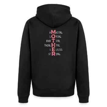 Ladies amazingly loving beautiful strong - Unisex Premium Organic Zip Hoodie - black - Back - Nico (187cm)