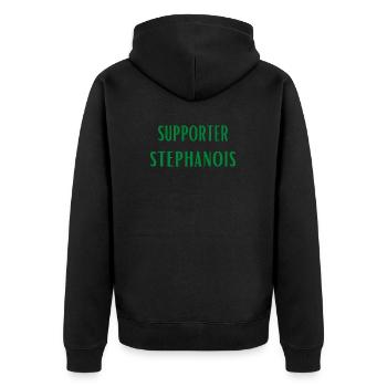 t-shirt saint-étienne supporter stéphanois noel - Veste à capuche bio Premium Unisexe - noir - Dos - Nico (187cm)