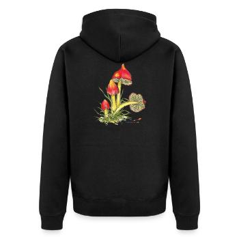 Blackening sapling - Unisex Premium Organic Zip Hoodie - black - Back - Nico (187cm)