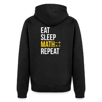Eat Sleep Math Repeat T-Shirt Mathematician - Unisex Premium Organic Zip Hoodie - black - Back - Nico (187cm)