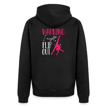 T-shirt d'avertissement Je pourrais retourner la gymnastique - Veste à capuche bio Premium Unisexe - noir - Dos - Nico (187cm)