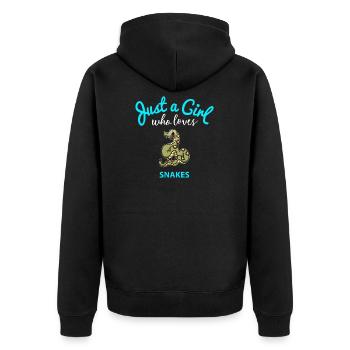 Conception de serpent pour les filles | Conception de serpent pour enfants - Veste à capuche bio Premium Unisexe - noir - Dos - Nico (187cm)