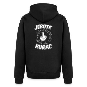 Jebote Kurac Jugo Balkans - Unisex Premium Organic Zip Hoodie - black - Back - Nico (187cm)