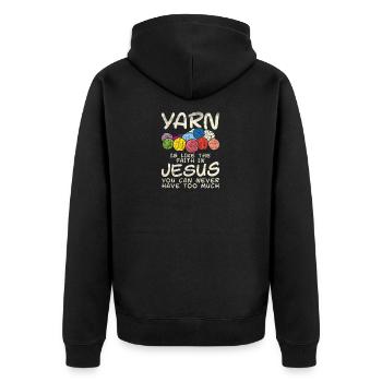 Fil jésus crochet disant cadeau tricot - Veste à capuche bio Premium Unisexe - noir - Dos - Nico (187cm)