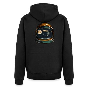 Astronaut perfekte Geschenkidee T-shirt Design - Unisex Premium Bio Zip Hoodie - Schwarz - Hinten - Nico (187cm)