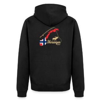 Norvège Angel et Fischer Design - Veste à capuche bio Premium Unisexe - noir - Dos - Nico (187cm)