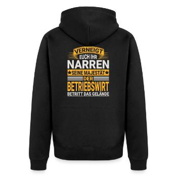 Betriebswirt Design für einen Betriebswirt - Unisex Premium Bio Zip Hoodie - Schwarz - Hinten - Nico (187cm)